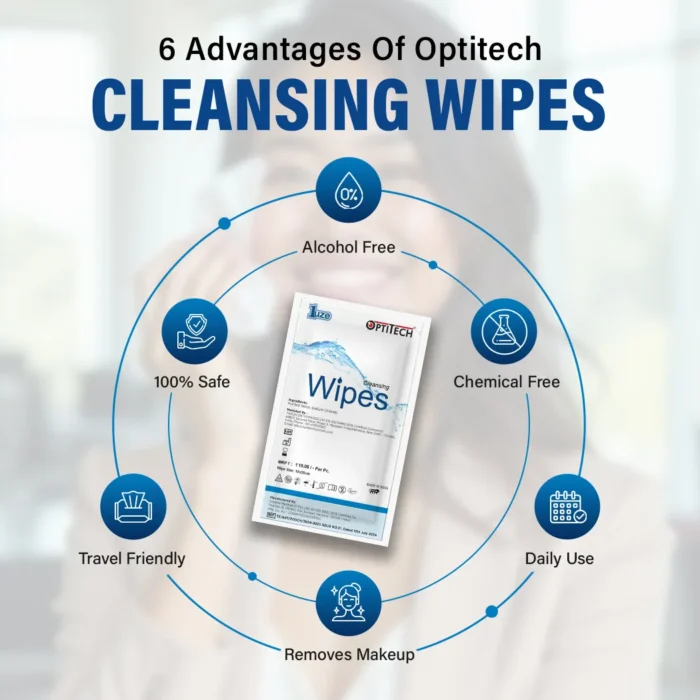 Cleansing Wipes Product Lifestyle by optitecheyecare