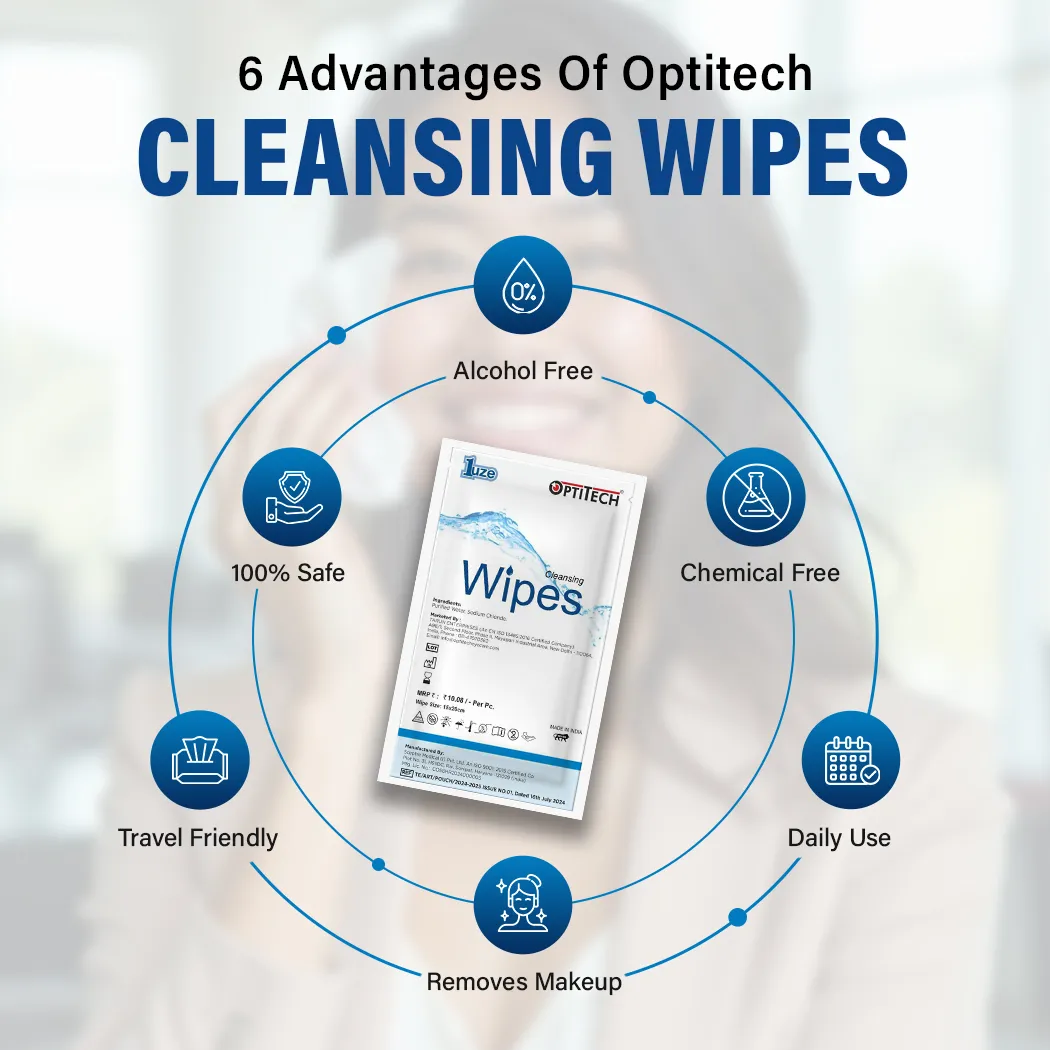 Cleansing Wipes Product Lifestyle by optitecheyecare
