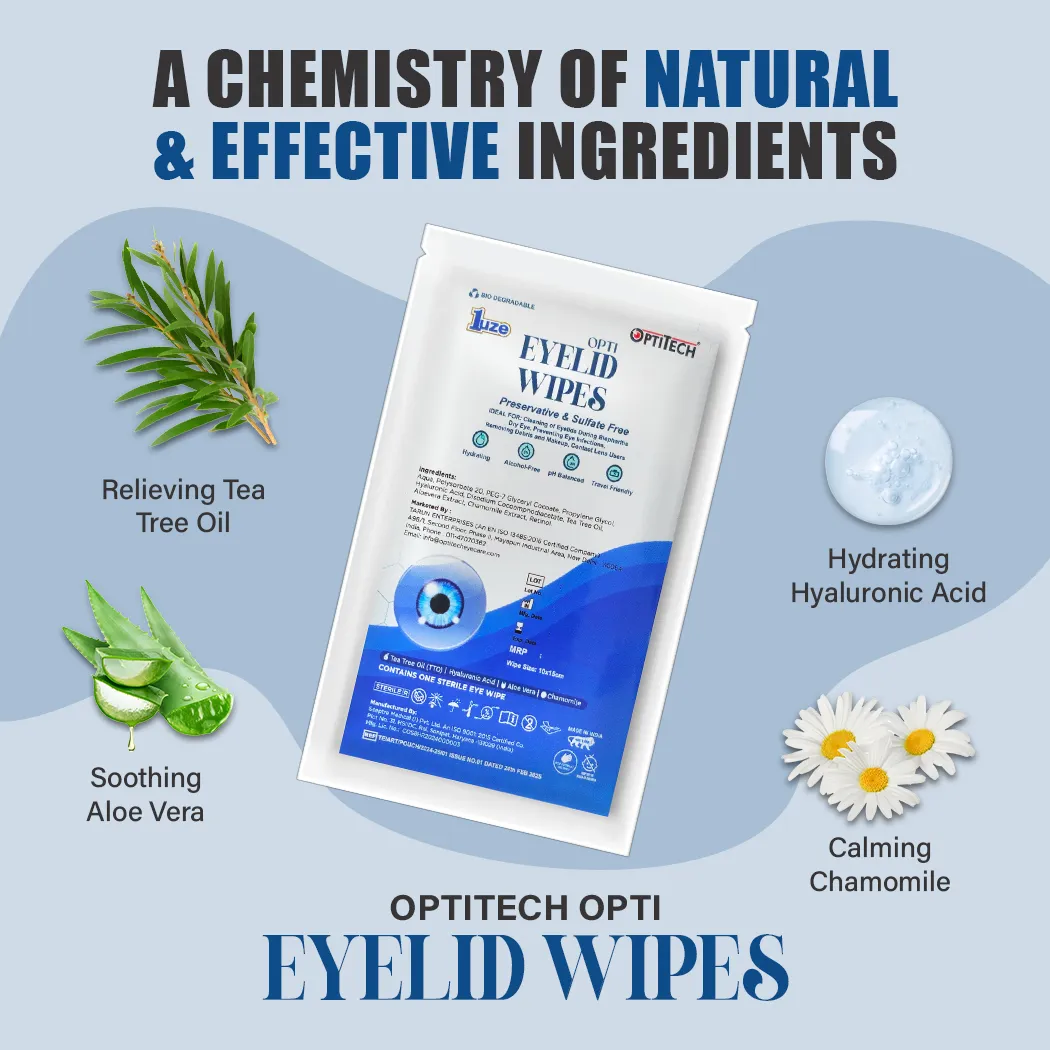 Opti Eyelid Wipes Lifestyle by optitecheyecare