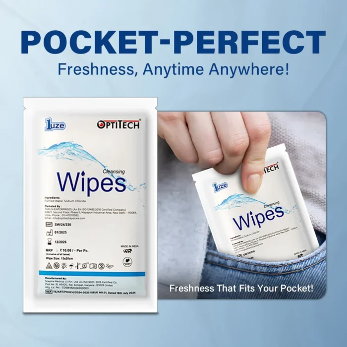 Cleansing Wipes Product Lifestyle by optitecheyecare