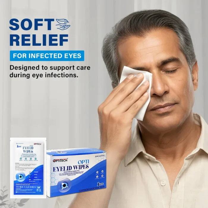 Opti Eyelid Wipes Lifestyle by optitecheyecare